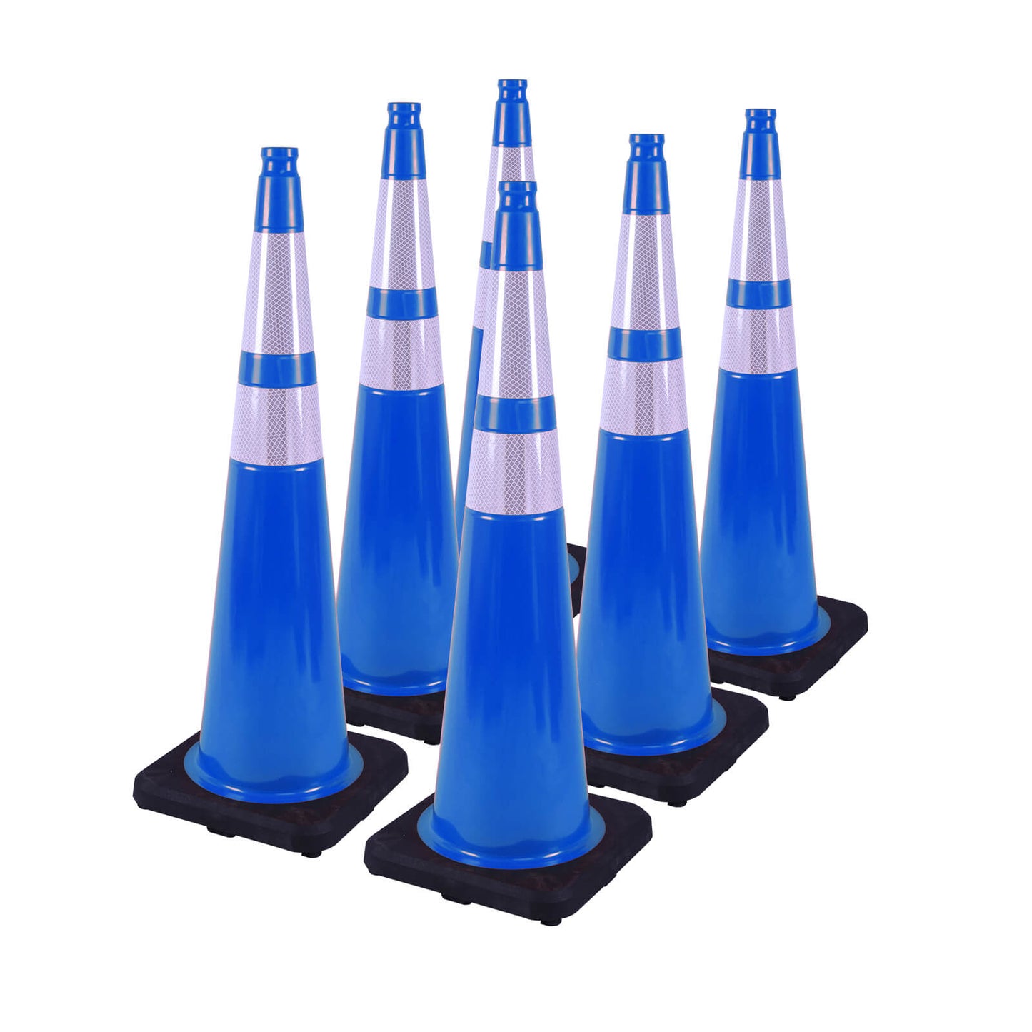 36 inch heavy-duty PVC traffic cone with reflective stripe