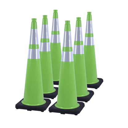 36 inch heavy-duty PVC traffic cone with reflective stripe