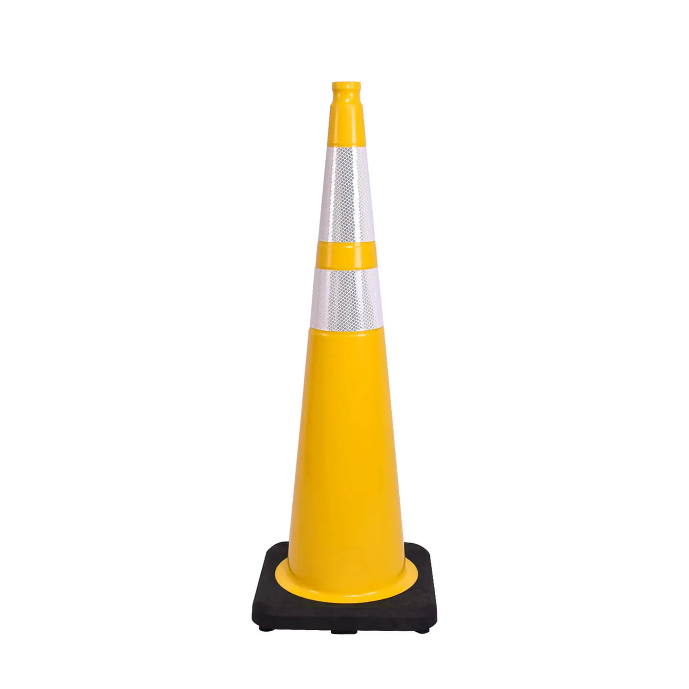 36 inch heavy-duty PVC traffic cone with reflective stripe