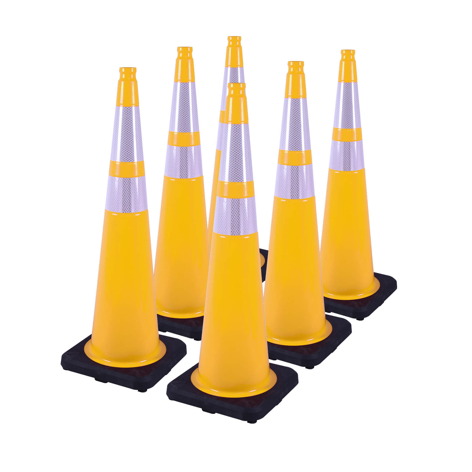 36 inch heavy-duty PVC traffic cone with reflective stripe