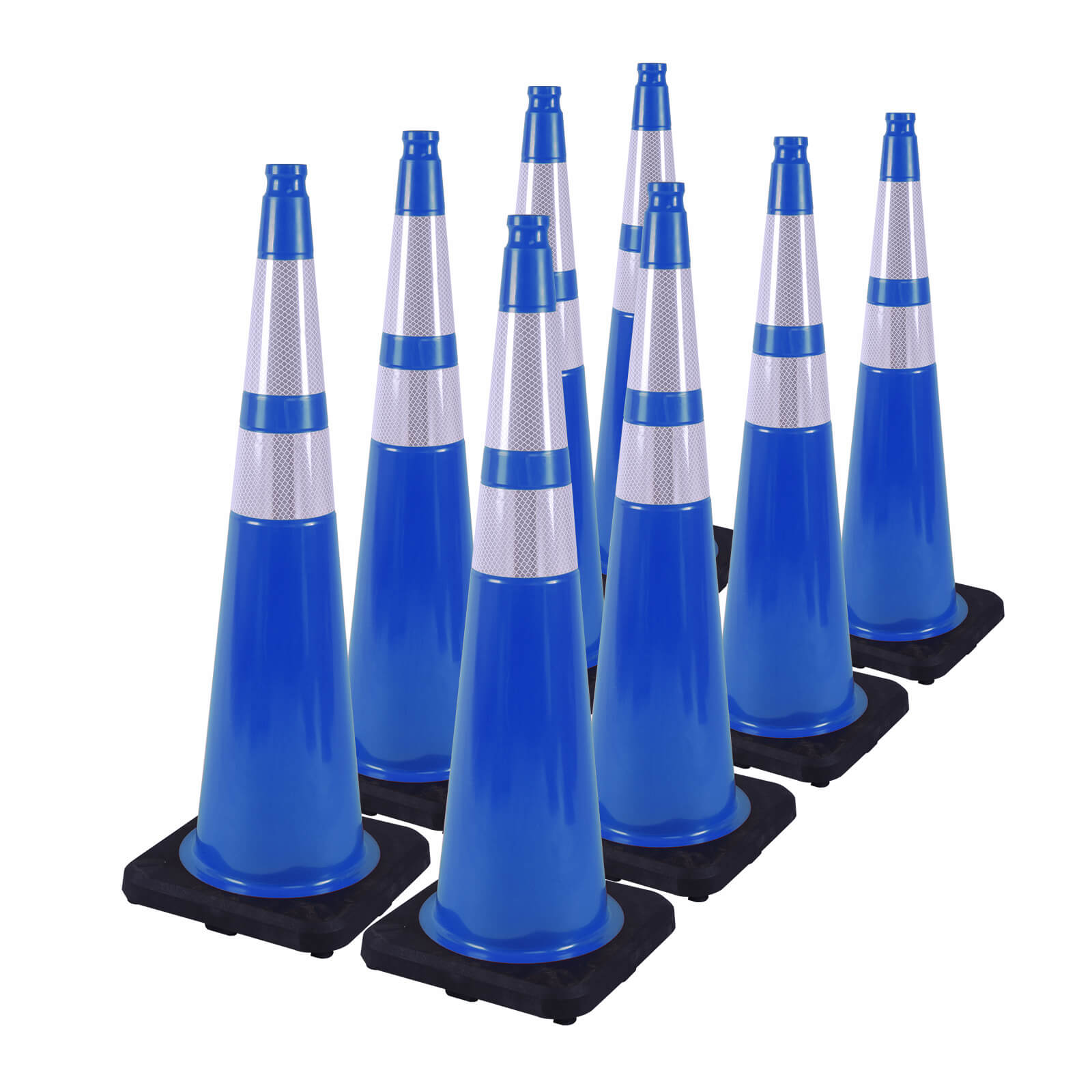 36 inch heavy-duty PVC traffic cone with reflective stripe