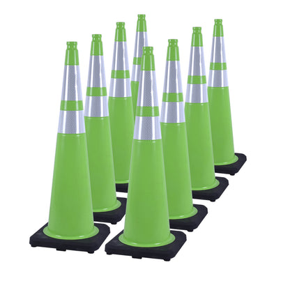 36 inch heavy-duty PVC traffic cone with reflective stripe