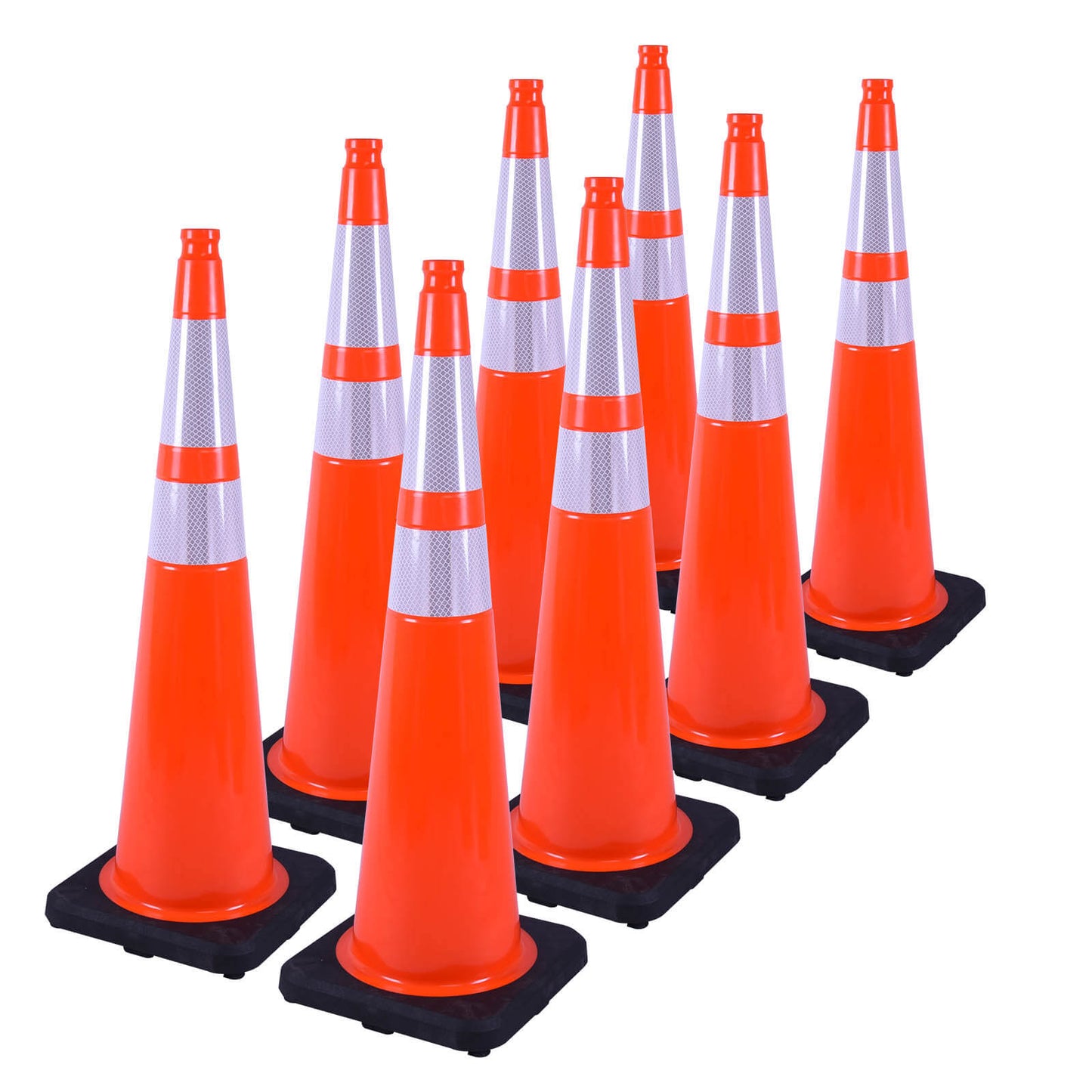 36 inch heavy-duty PVC traffic cone with reflective stripe