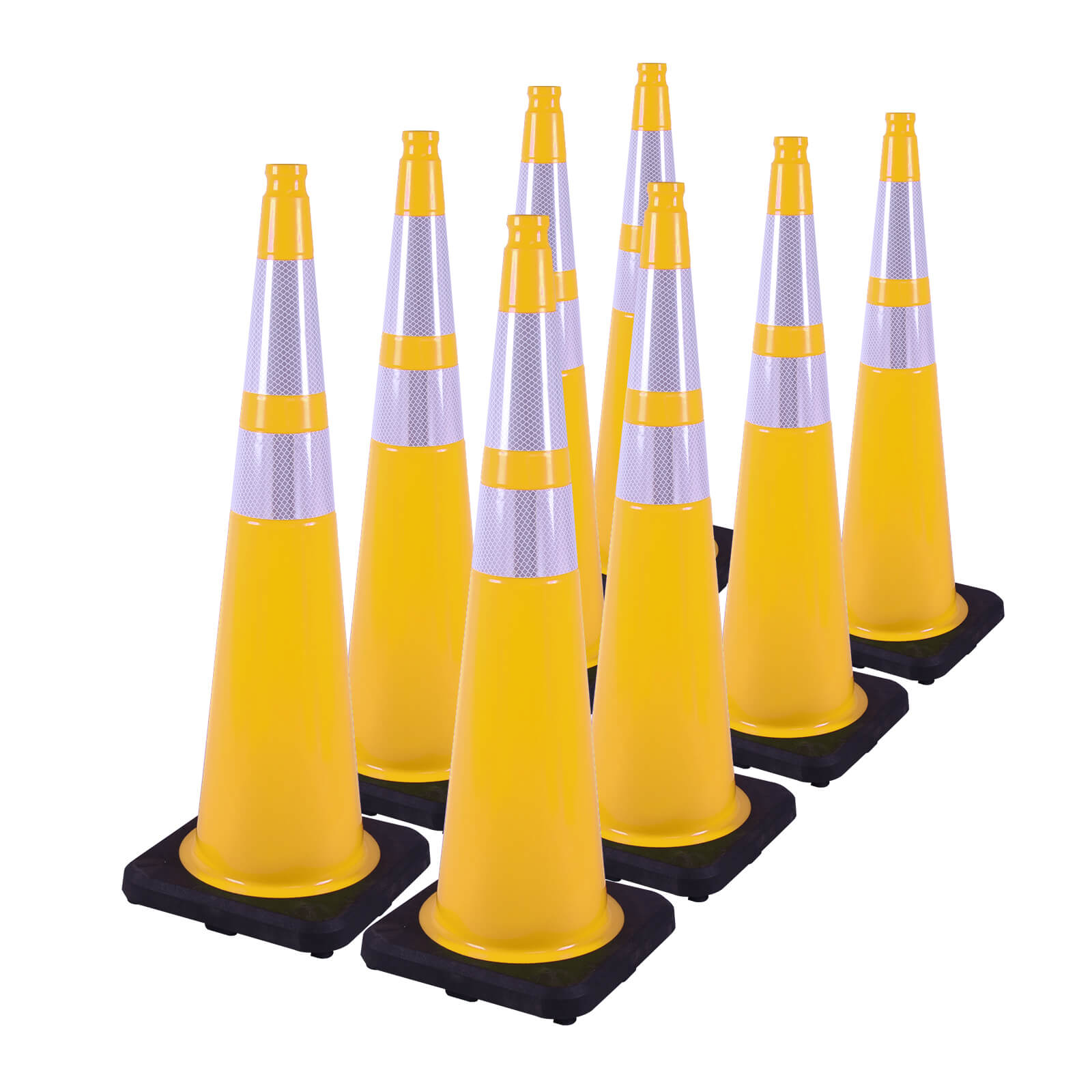 36 inch heavy-duty PVC traffic cone with reflective stripe