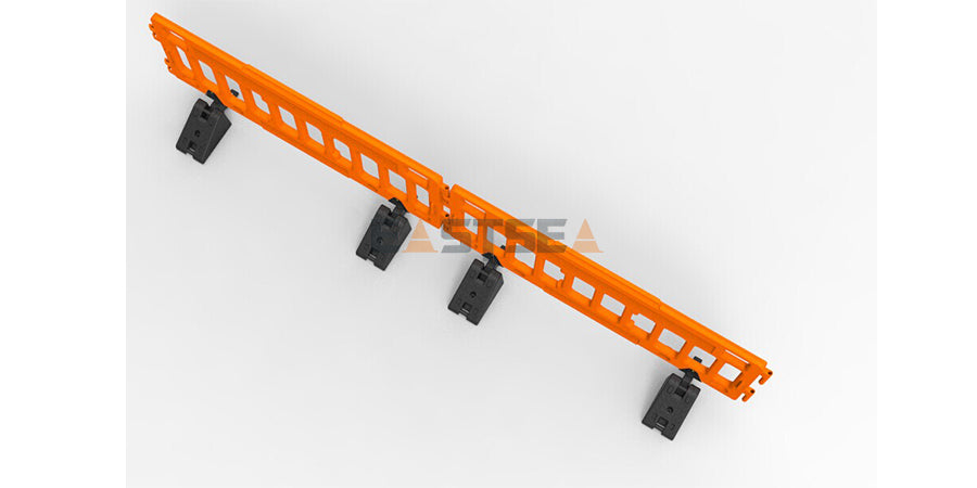 Modular Plastic Safety Barrier System with Heavy Base for Pedestrian Management & Traffic Safety