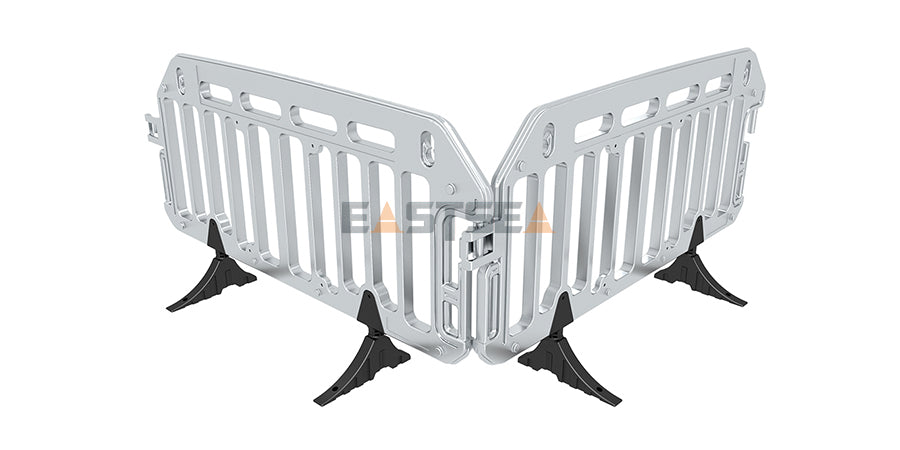 Modular Plastic Safety Barrier System with Heavy Base for Pedestrian Management & Traffic Safety