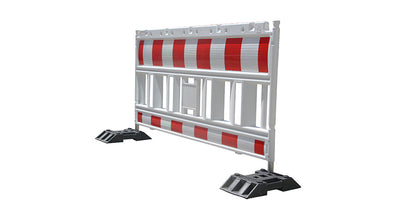 Modular Plastic Safety Barrier System with Heavy Base for Pedestrian Management & Traffic Safety