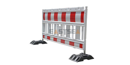 Modular Plastic Safety Barrier System with Heavy Base for Pedestrian Management & Traffic Safety