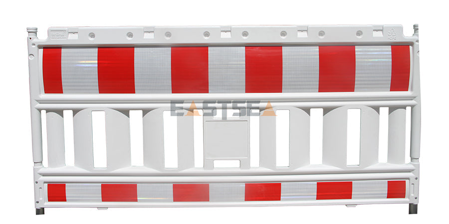 Modular Plastic Safety Barrier System with Heavy Base for Pedestrian Management & Traffic Safety