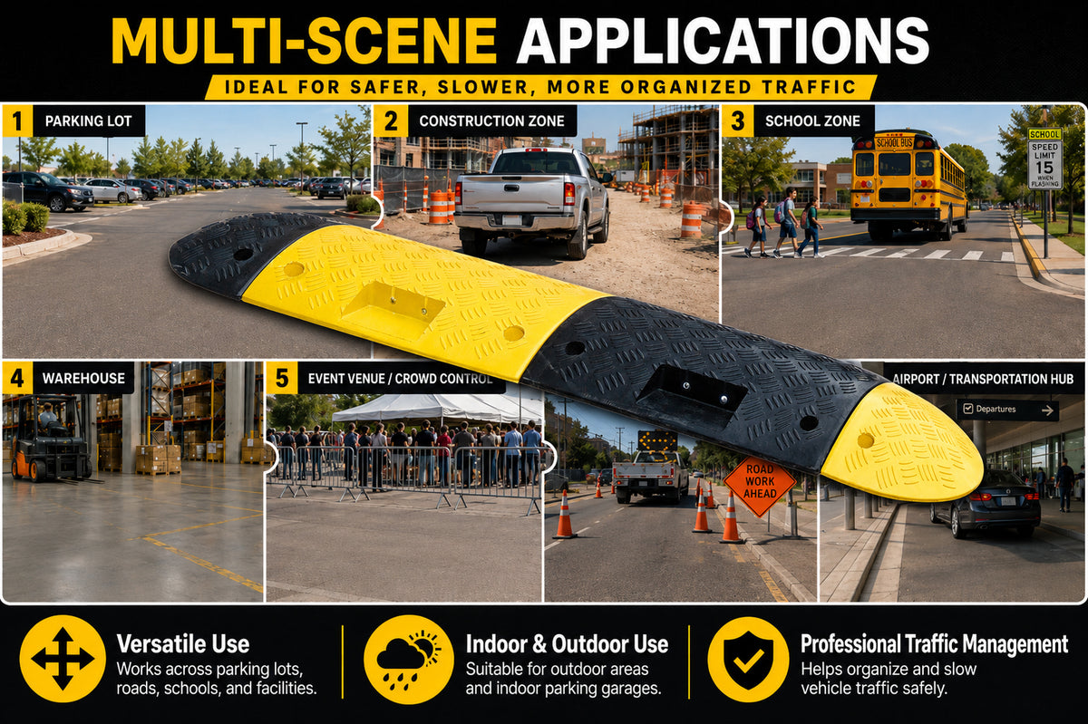 EU Heavy Duty Speed Hump 40MM / 45MM / 75MM Height for Traffic Calming & Parking Safety