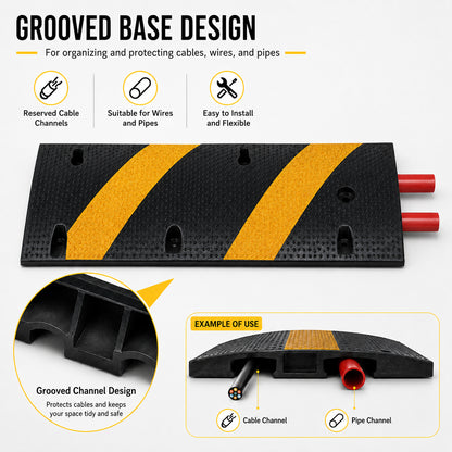 Commercial Grade 6 Foot Reflective Rubber Speed Bump for Traffic Calming
