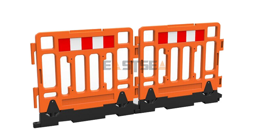 Modular Plastic Safety Barrier System with Heavy Base for Pedestrian Management & Traffic Safety