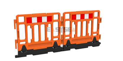 Modular Plastic Safety Barrier System with Heavy Base for Pedestrian Management & Traffic Safety