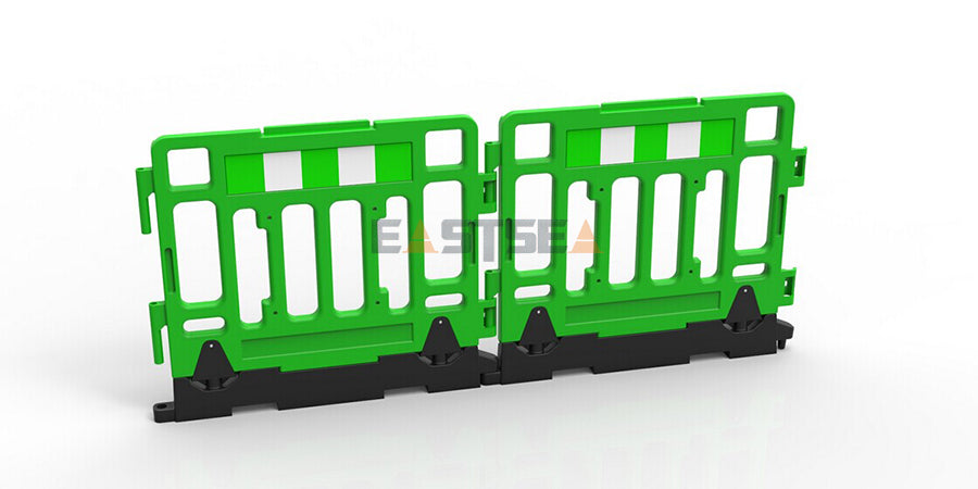 Modular Plastic Safety Barrier System with Heavy Base for Pedestrian Management & Traffic Safety