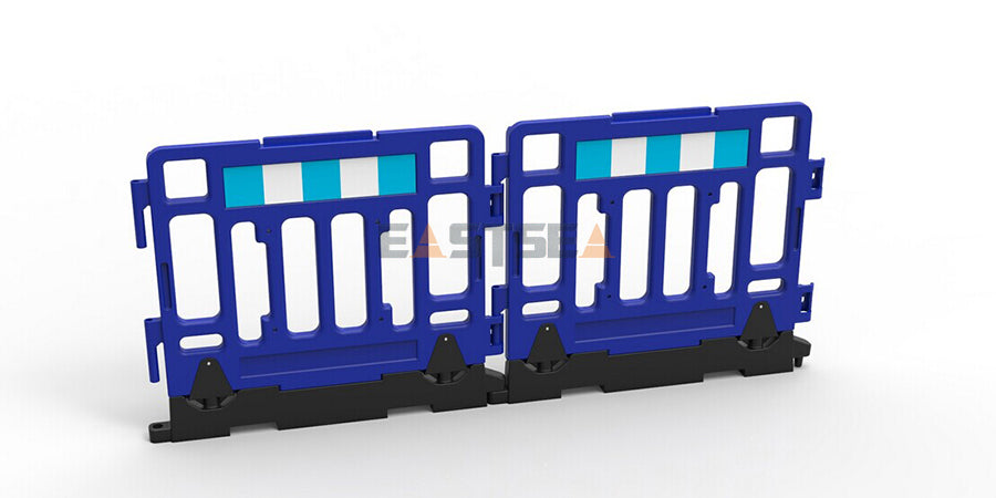 Modular Plastic Safety Barrier System with Heavy Base for Pedestrian Management & Traffic Safety