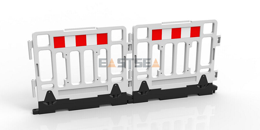 Modular Plastic Safety Barrier System with Heavy Base for Pedestrian Management & Traffic Safety