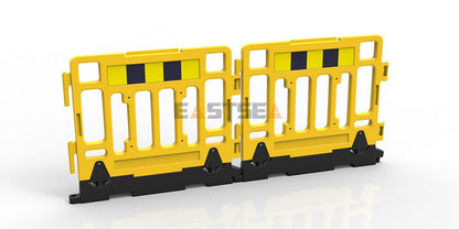Modular Plastic Safety Barrier System with Heavy Base for Pedestrian Management & Traffic Safety