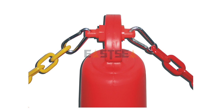 Durable T-Top cone with retractable top and chain lock for flexible traffic guidance, parking safety, and crowd management