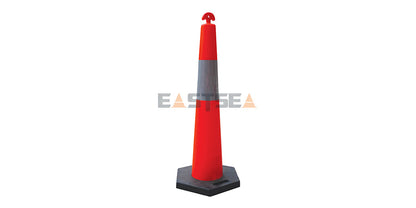 Durable T-Top cone with retractable top and chain lock for flexible traffic guidance, parking safety, and crowd management