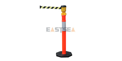 Durable T-Top cone with retractable top and chain lock for flexible traffic guidance, parking safety, and crowd management