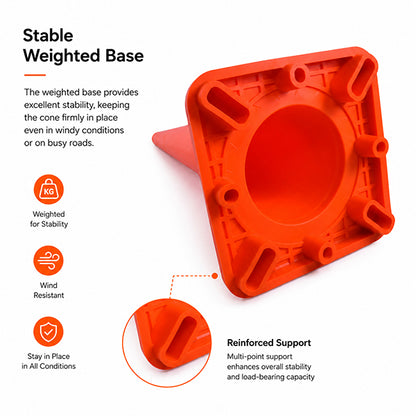 New Zealand Standard 90CM Slim PVC Traffic Cone with 3M Reflective Collar for Road Safety & Construction