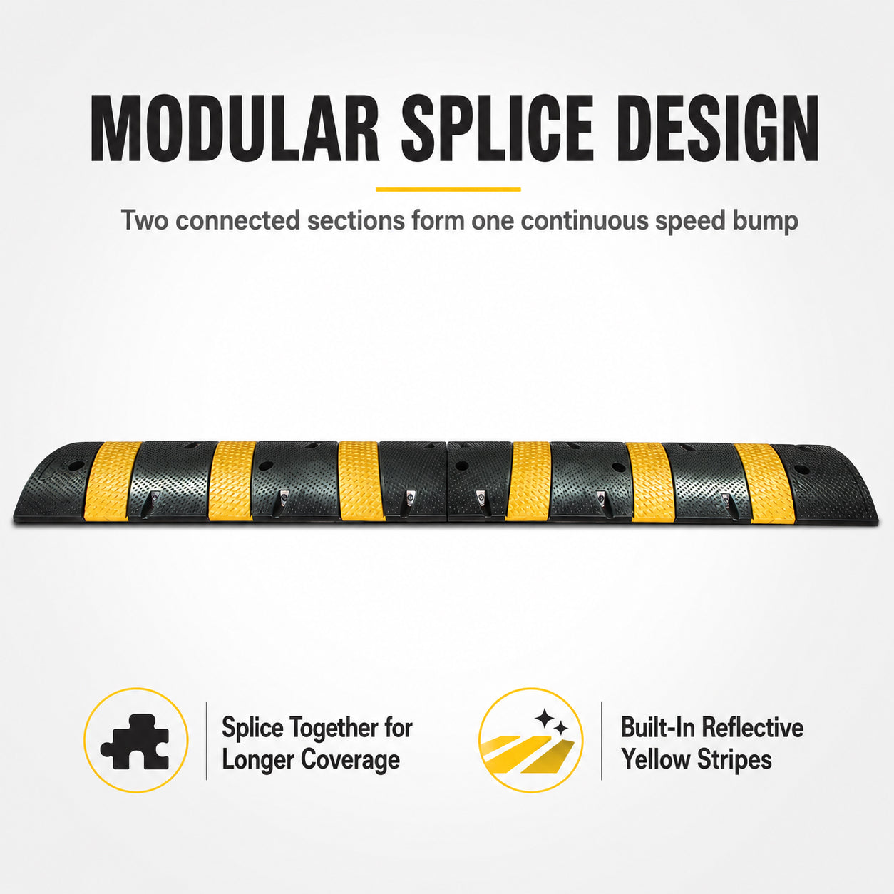 Reflective Rubber Speed Bump 3FT 4FT 6FT for Traffic Control & Safety